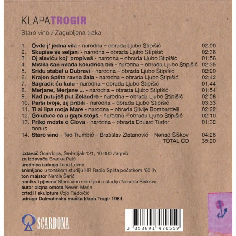 Klapa Trogir - Staro vino / Zagubljena traka - Slika 2