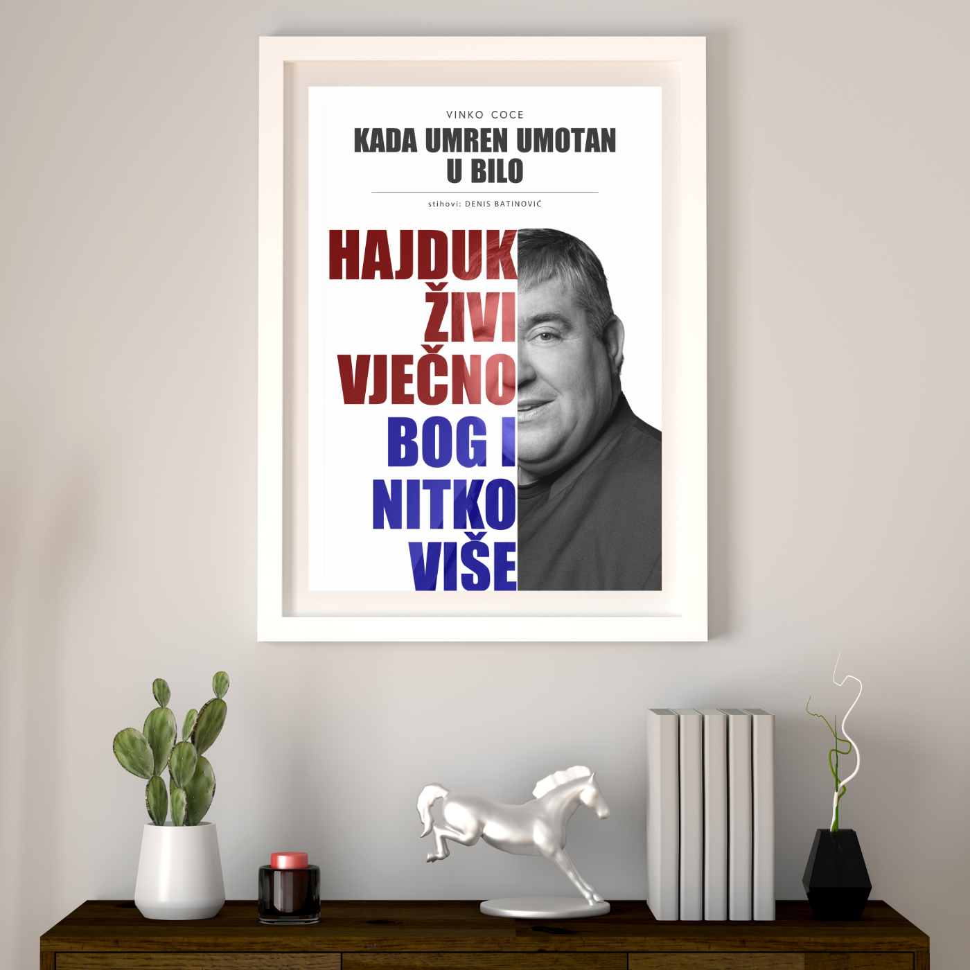 Uokvireni poster "Hajduk živi vjeÄno"